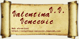 Valentina Venčević vizit kartica